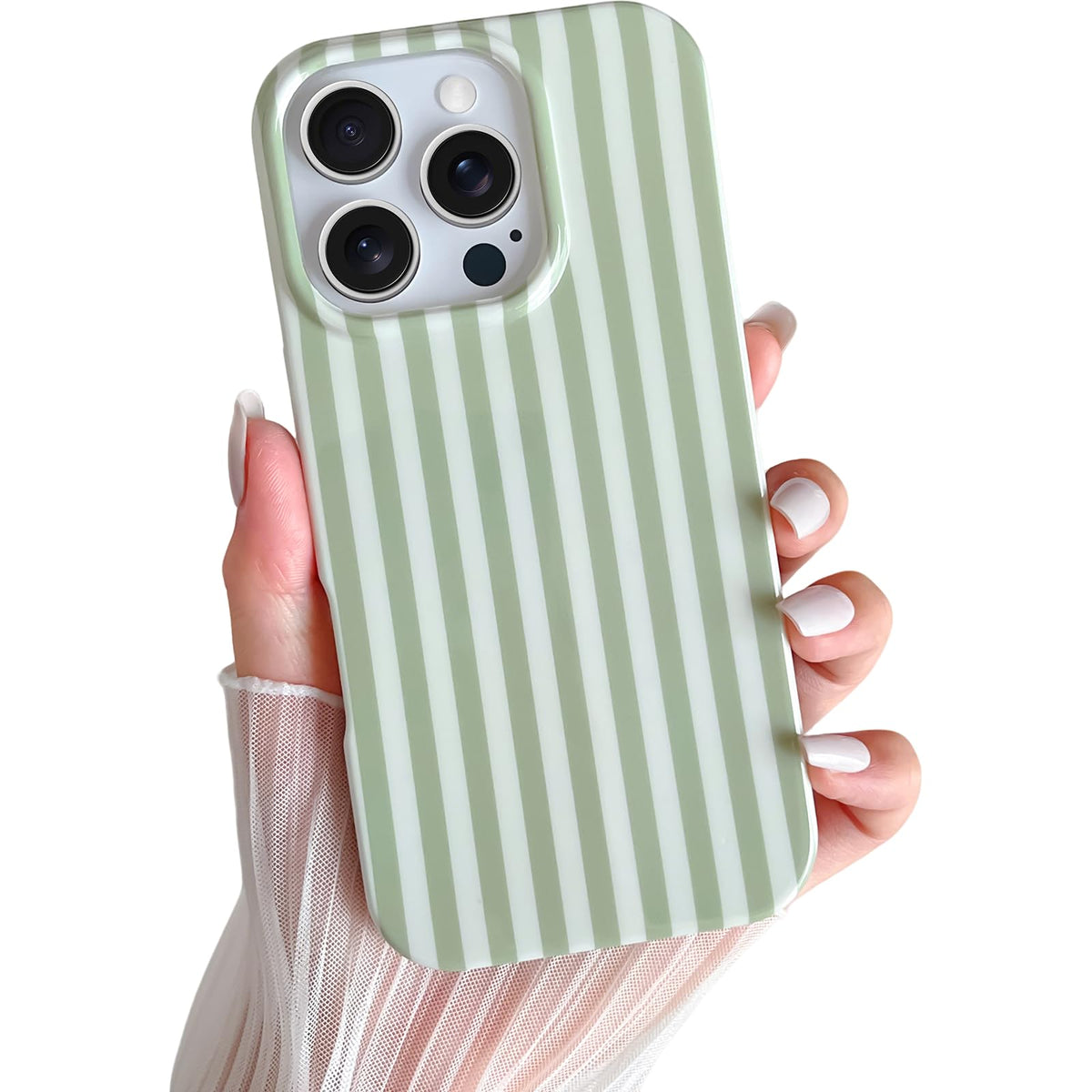 Yeddabox for iPhone 16 Pro Case Cute Striped Phone Case Soft TPU Slim Shockproof Phone Cover for Women Girls, Pink and Yellow
