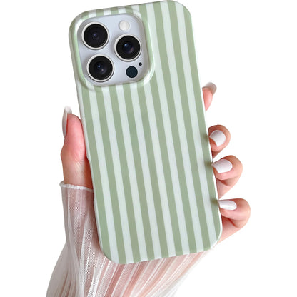 Yeddabox for iPhone 16 Pro Case Cute Striped Phone Case Soft TPU Slim Shockproof Phone Cover for Women Girls, Pink and Yellow