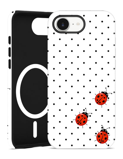 Jusy Magnetic Polka Dot Case for iPhone 16,White