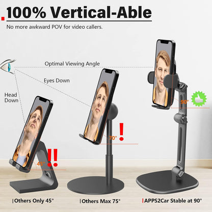 APPS2Car Phone Stand for Desk, Adjustable Cell Phone Holder for Office