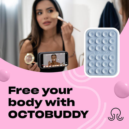 OCTOBUDDY Classic - Silicone Suction Phone Case Adhesive Mount, Baby Blue