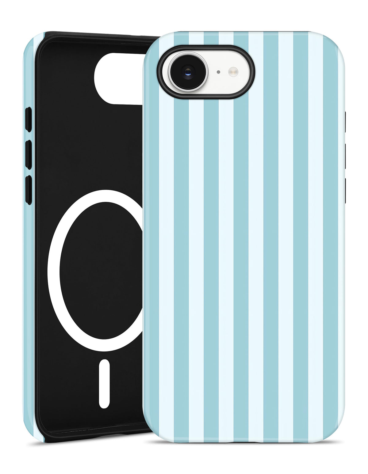 Magnetic Striped Phone Case for iPhone 17, Navy Blue