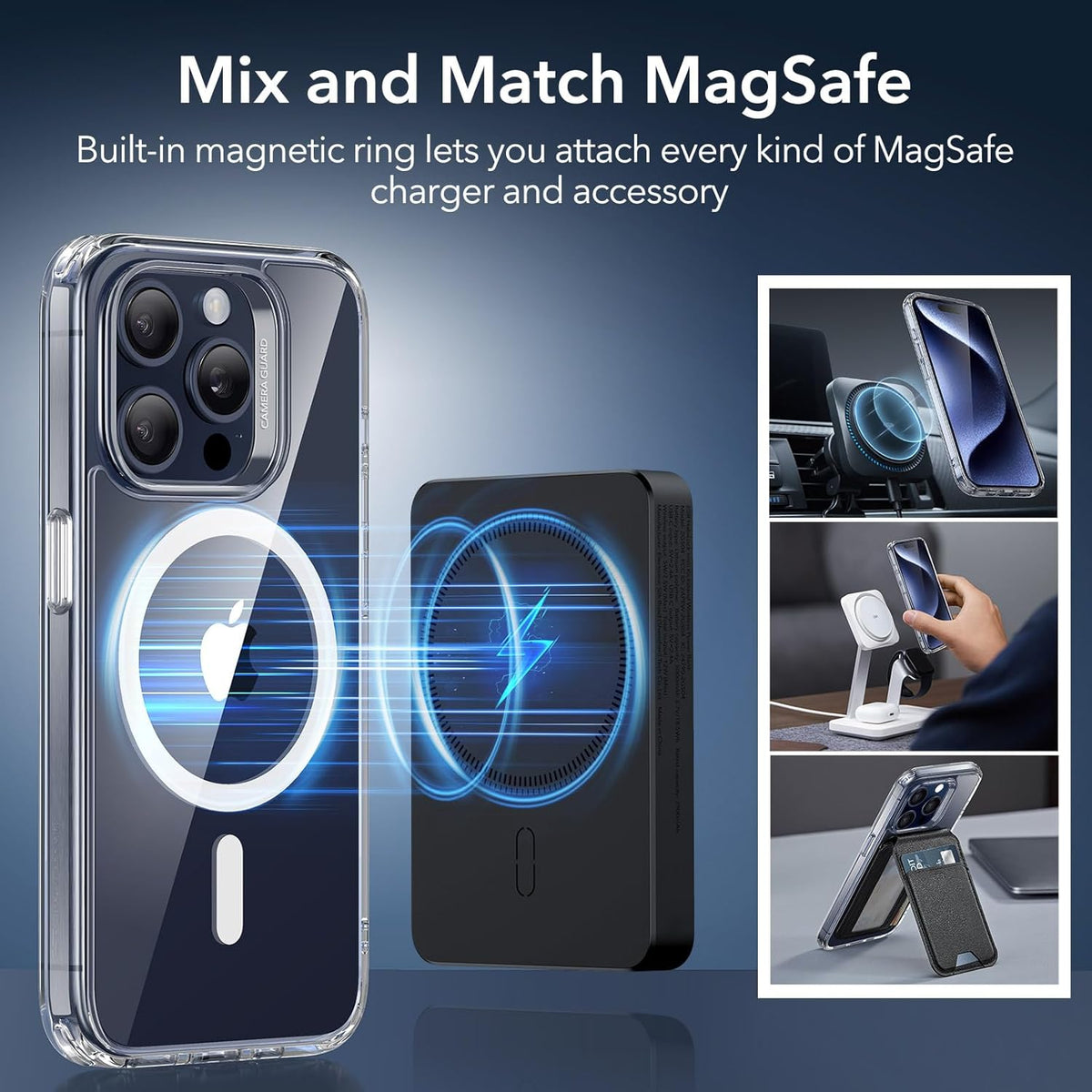 ESR Classic Hybrid for iPhone 15 Pro Max Case, Clear