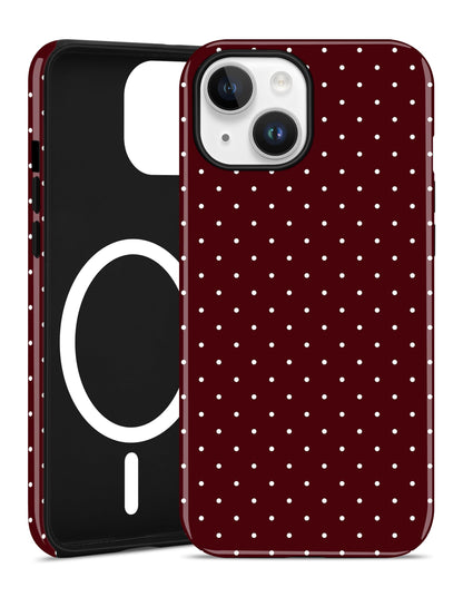 Jusy Magnetic Polka Dot Case for iPhone 16,White