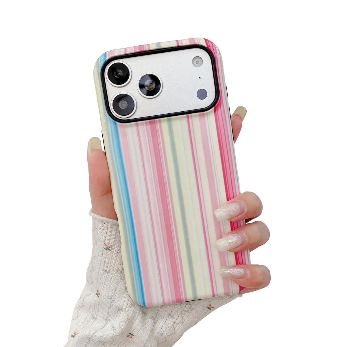 Colorful Striped Pattern Phone Case,for iPhone 15