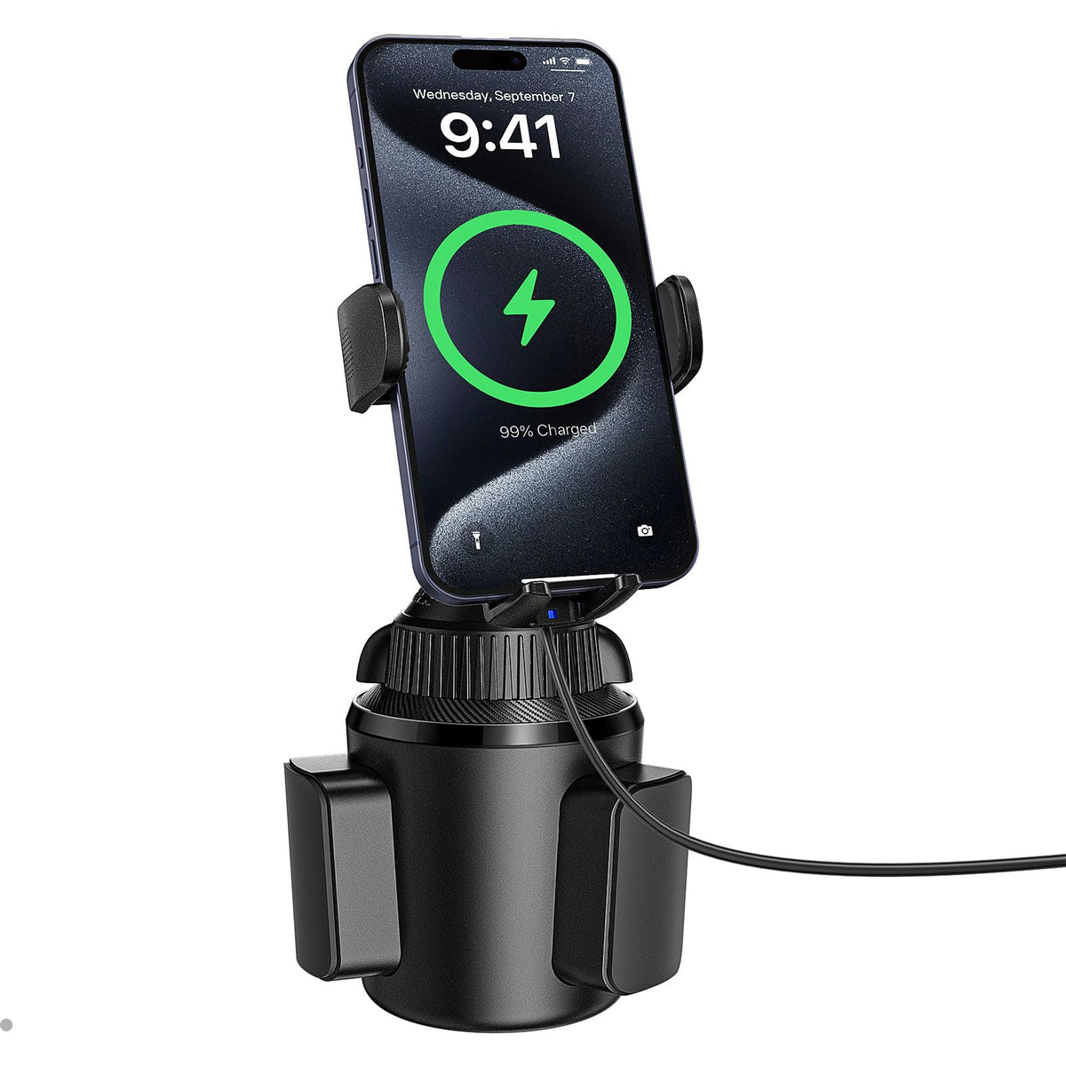 APPS2Car Universal Car Cup Phone Holder | Quick Extension Long Arm | 360° Swivel | Adjustable for iPhone, Samsung, Google, and All Smartphones | Stable & No Shake Design
