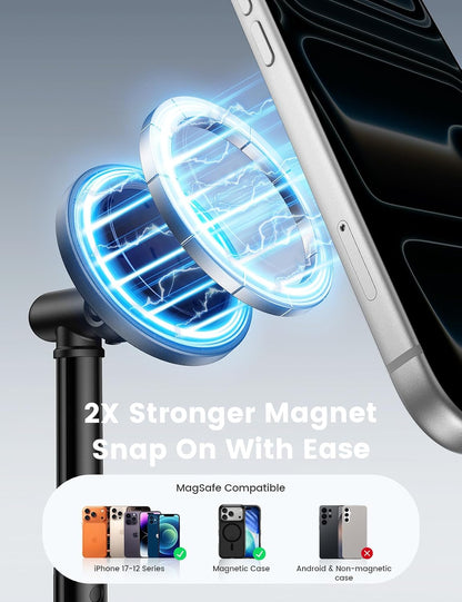Lamicall Magnetic Phone Stand for Desk, Height Adjustable Holder for iPhone