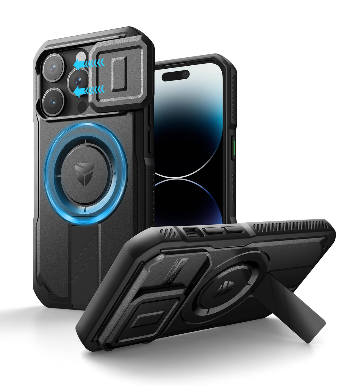 Dexnor for iPhone 17e/16e Case with Slide Camera Cover, 6.1 inch Navy Blue