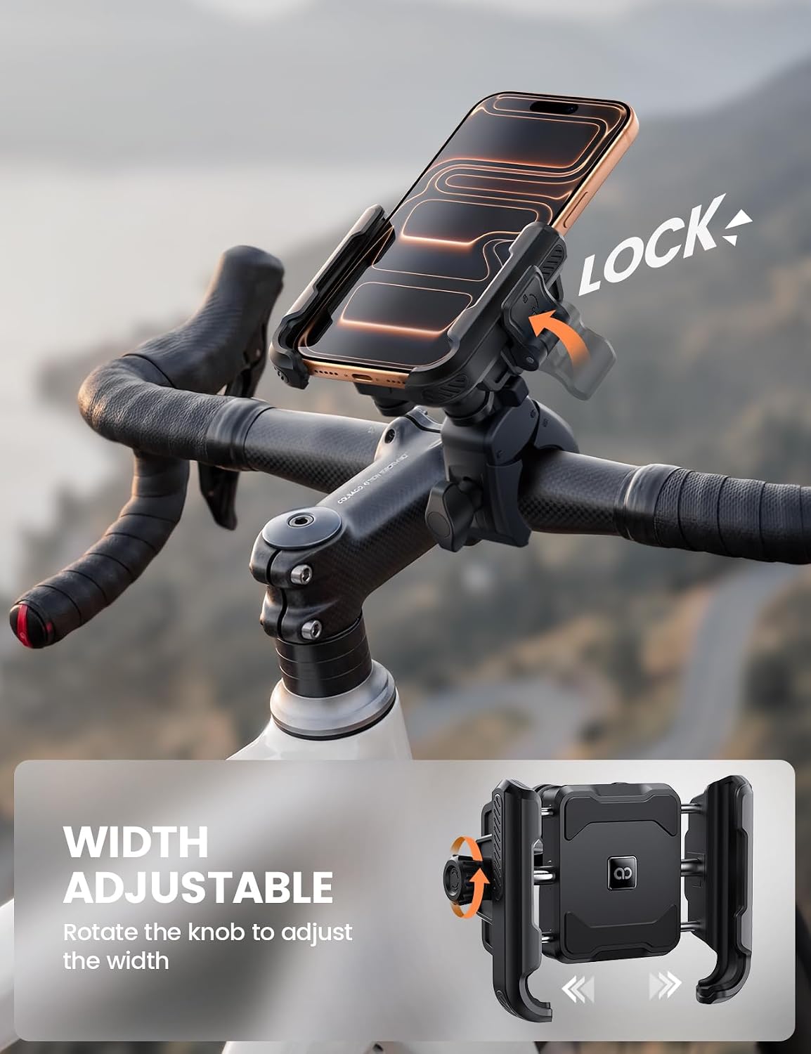 Lamicall Motorcycle Bike Phone Mount with Upgrade Vibration Dampener