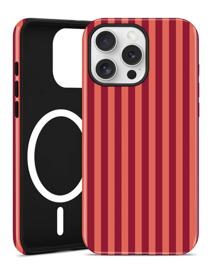 Magnetic Striped Phone Case for iPhone 17, Navy Blue