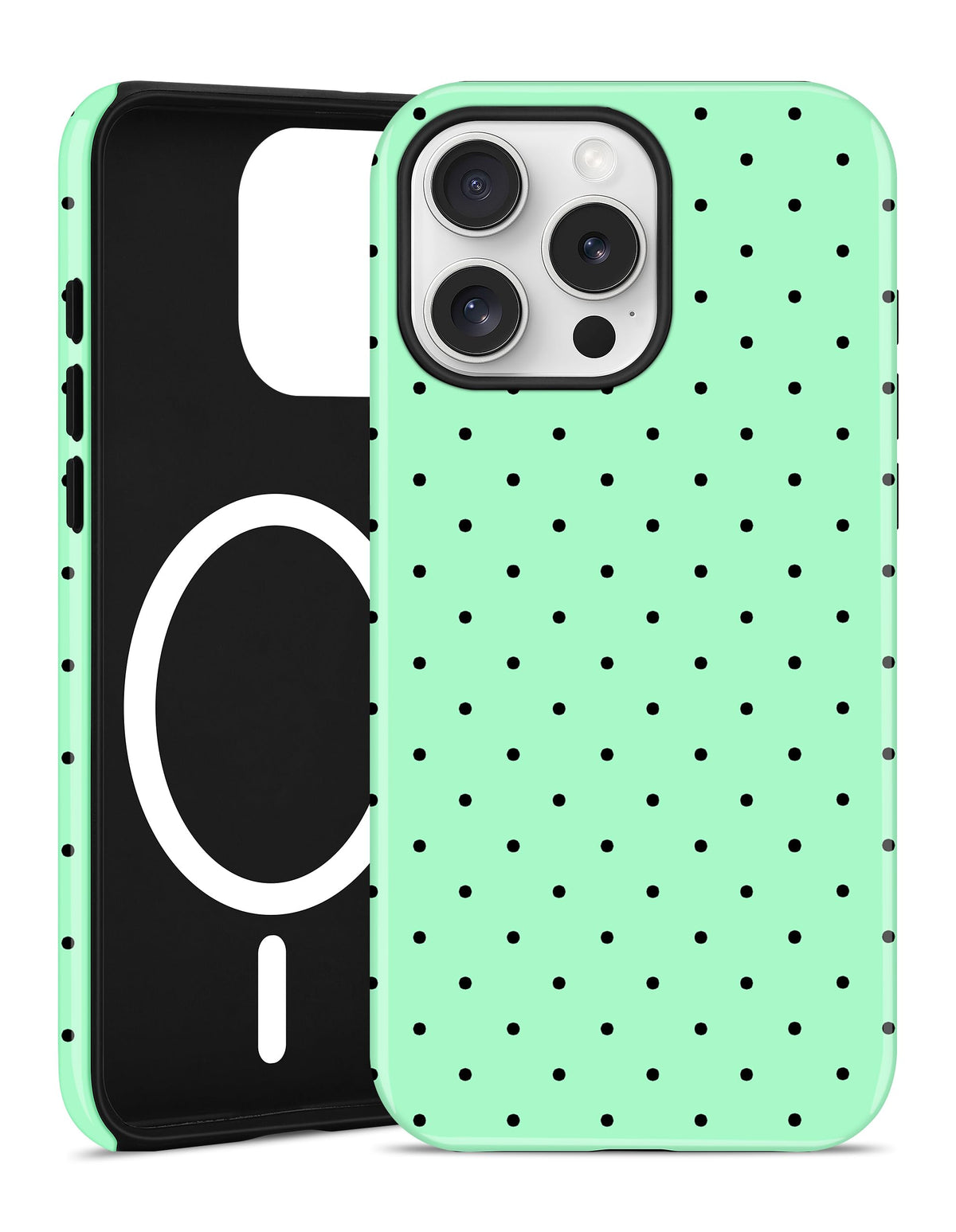 Jusy Magnetic Polka Dot Case for iPhone 16,White