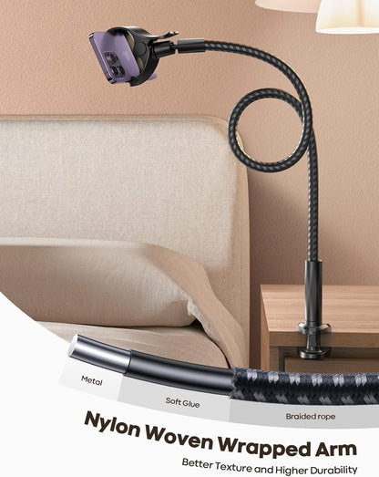 Lamicall Nylon Braided Gooseneck Phone Holder for Bed, 38" Overall Length