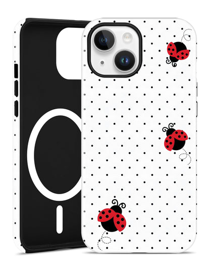 Jusy Magnetic Polka Dot Case for iPhone 16,White