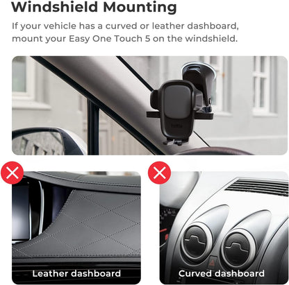 iOttie Easy One Touch Signature Dashboard & Windshield Universal Car Mount Phone Holder Desk Stand with Suction Cup Base and Telescopic Arm for iPhone, Samsung, Google, More Smartphones