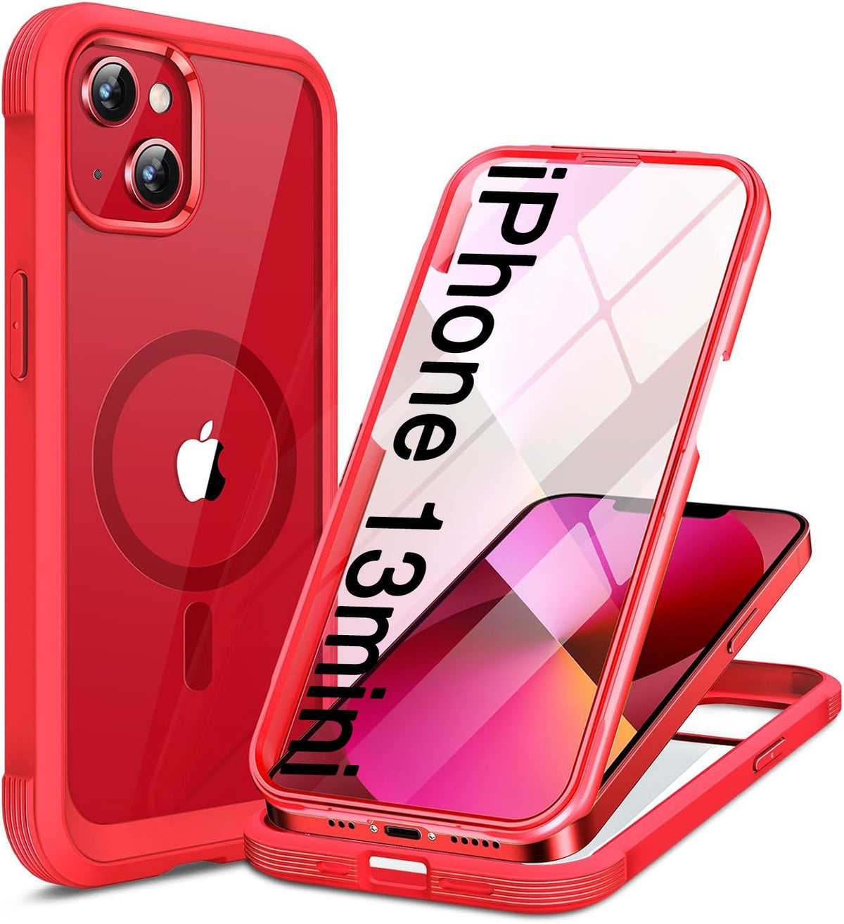 Miracase Magnetic for iPhone 15 Pro Max Case 6.7'' [Compatible with Magsafe] Full-Body Drop Proof Bumper Phone Case for iPhone 15 Pro Max with Built-in 9H Tempered Glass Screen Protector,Black