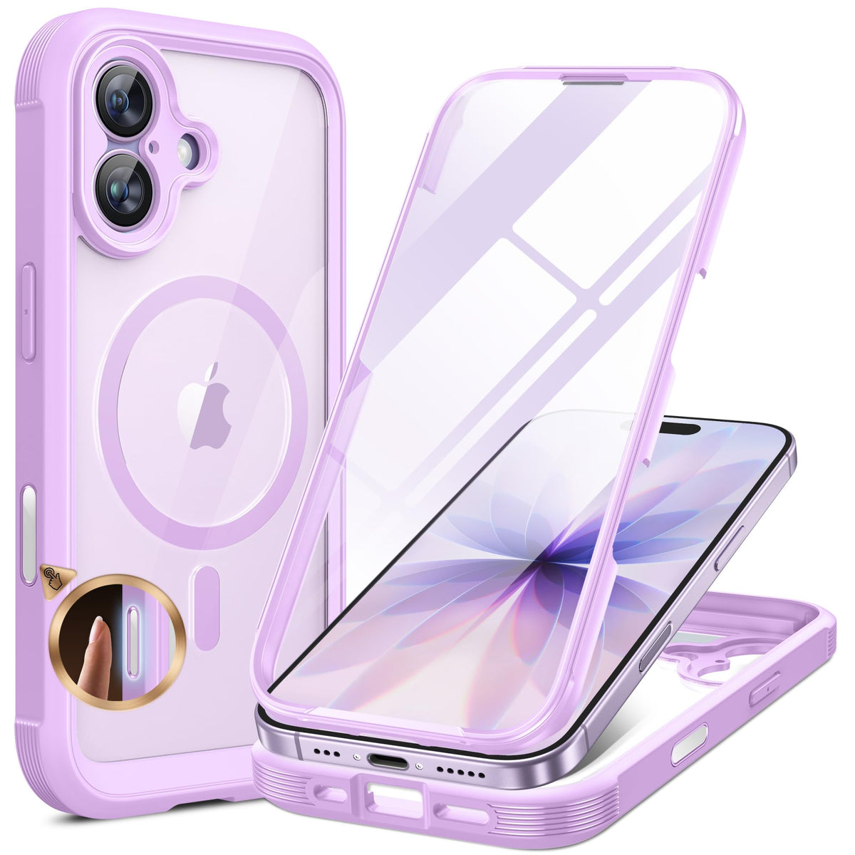 Miracase Magnetic for iPhone 15 Pro Max Case 6.7'' [Compatible with Magsafe] Full-Body Drop Proof Bumper Phone Case for iPhone 15 Pro Max with Built-in 9H Tempered Glass Screen Protector,Black