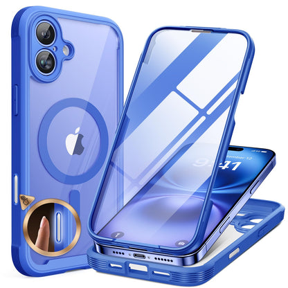 Miracase Magnetic for iPhone 15 Pro Max Case 6.7'' [Compatible with Magsafe] Full-Body Drop Proof Bumper Phone Case for iPhone 15 Pro Max with Built-in 9H Tempered Glass Screen Protector,Black