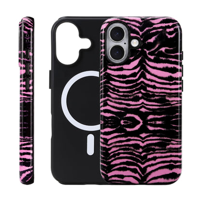 for iPhone 17 ProMax/18 ProMax Case - Wireless Charging for MagSafe, Dual-Layer Design (Outer Hard PC Shell + Inner Soft TPU Shell), Unisex Shockproof Protective Case - Tiger Stripe Pattern.