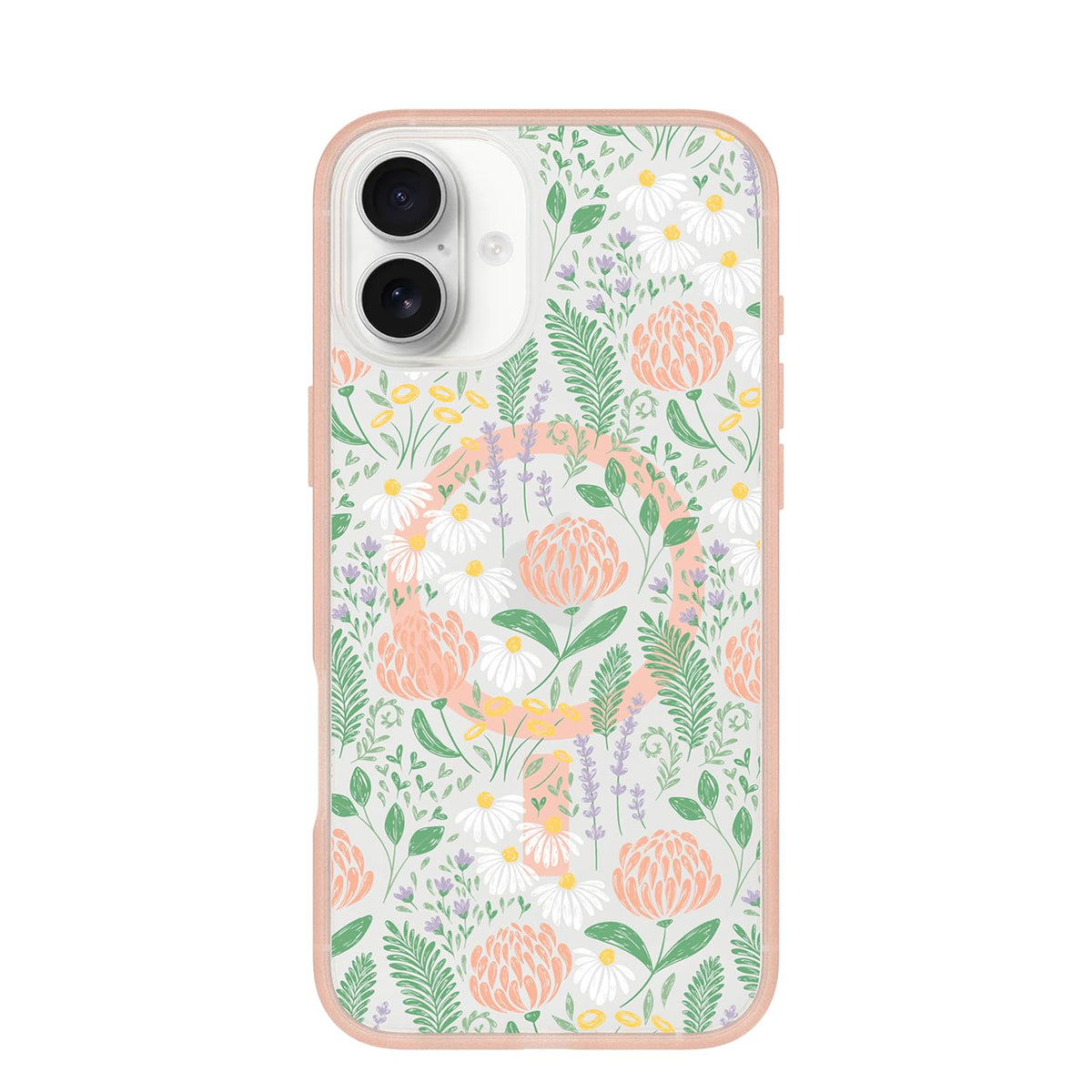 OtterBox iPhone 16 Pro Symmetry Series Clear Case - Floral Romance Blue