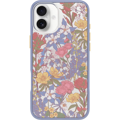 OtterBox iPhone 16 Pro Symmetry Series Clear Case - Floral Romance Blue