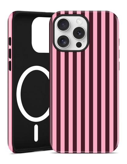 Magnetic Striped Phone Case for iPhone 17, Navy Blue