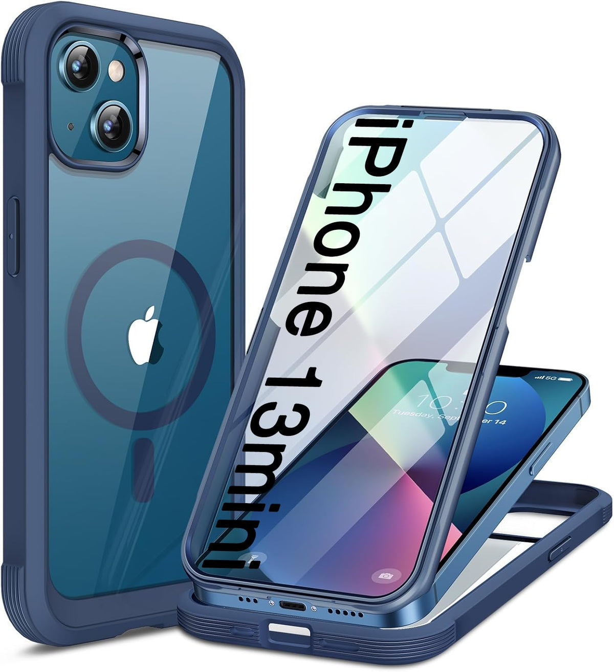 Miracase Magnetic for iPhone 15 Pro Max Case 6.7'' [Compatible with Magsafe] Full-Body Drop Proof Bumper Phone Case for iPhone 15 Pro Max with Built-in 9H Tempered Glass Screen Protector,Black