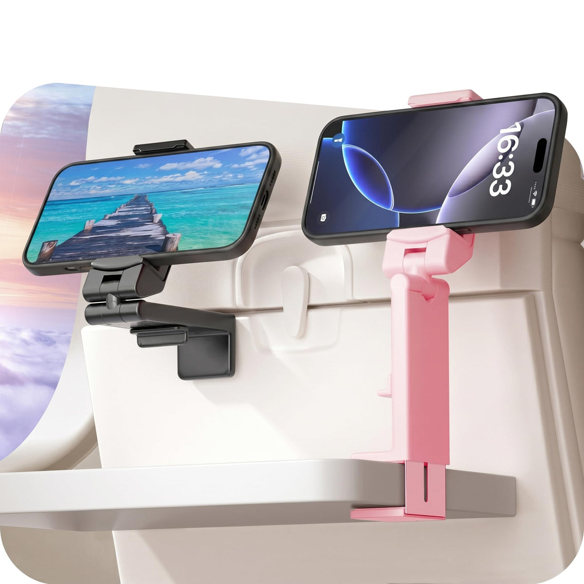 Perilogics Universal Airplane Phone Holder Mount, Plane Travel Essentials