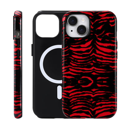 for iPhone 17 ProMax/18 ProMax Case - Wireless Charging for MagSafe, Dual-Layer Design (Outer Hard PC Shell + Inner Soft TPU Shell), Unisex Shockproof Protective Case - Tiger Stripe Pattern.