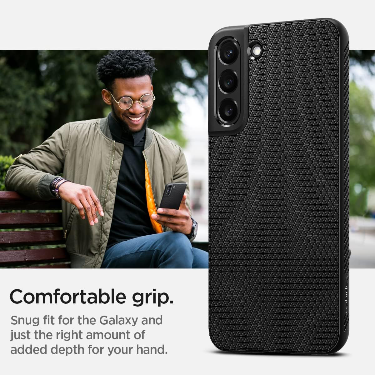 Spigen for Galaxy S22 Plus Case, Liquid Air [No Magnet Ring] [Military-Grade Protection] - Matte Black