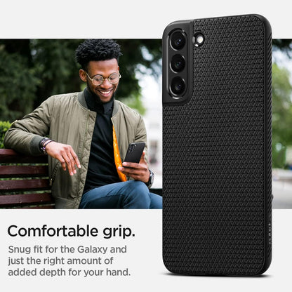 Spigen for Galaxy S22 Plus Case, Liquid Air [No Magnet Ring] [Military-Grade Protection] - Matte Black