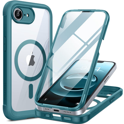 Miracase Magnetic for iPhone 15 Pro Max Case 6.7'' [Compatible with Magsafe] Full-Body Drop Proof Bumper Phone Case for iPhone 15 Pro Max with Built-in 9H Tempered Glass Screen Protector,Black