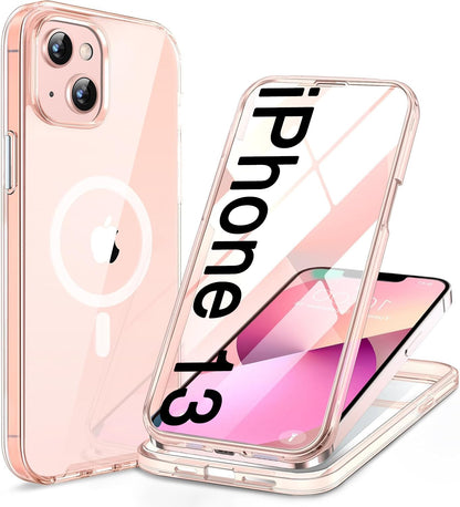 Miracase Magnetic for iPhone 15 Pro Max Case 6.7'' [Compatible with Magsafe] Full-Body Drop Proof Bumper Phone Case for iPhone 15 Pro Max with Built-in 9H Tempered Glass Screen Protector,Black