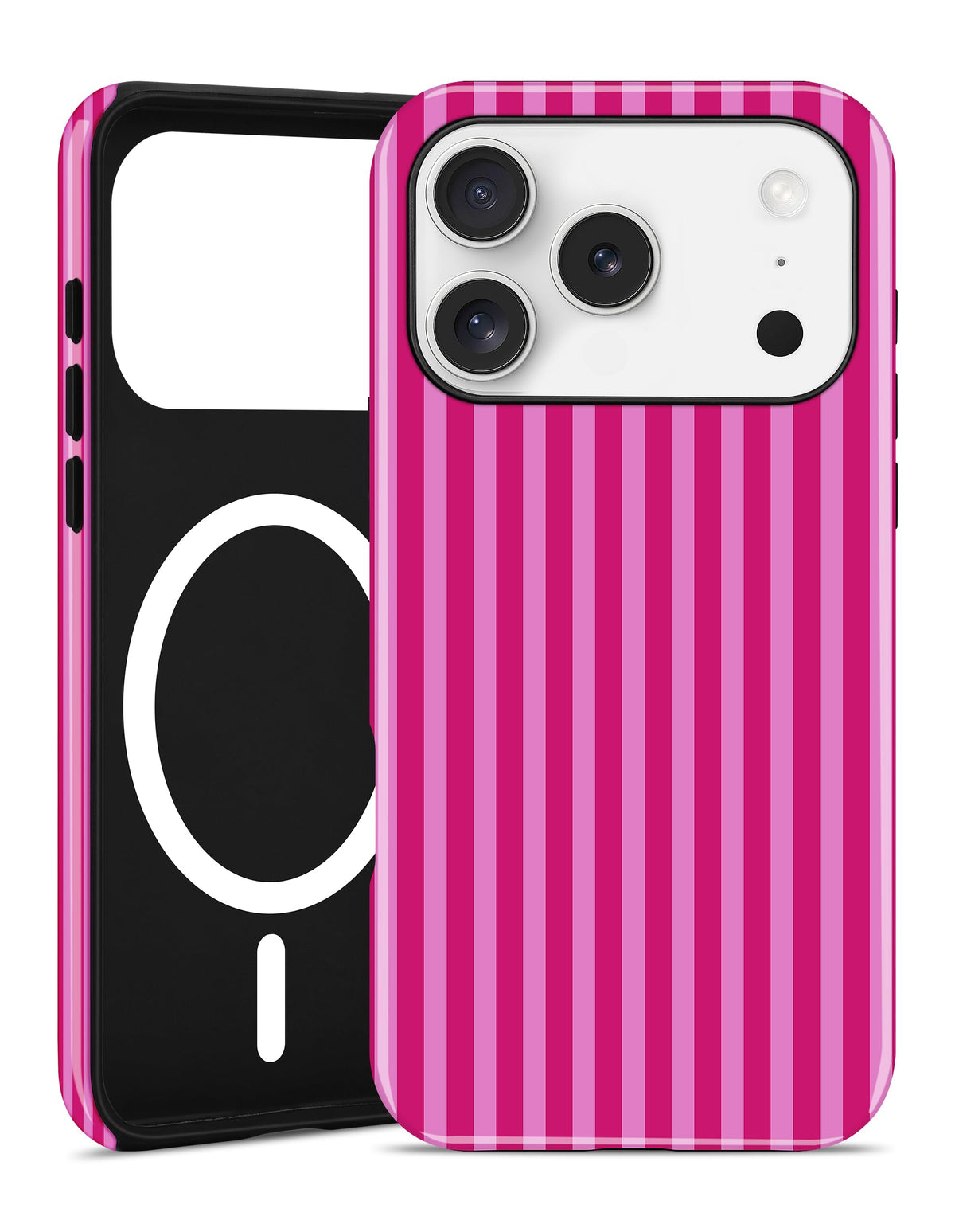 Magnetic Striped Phone Case for iPhone 17, Navy Blue