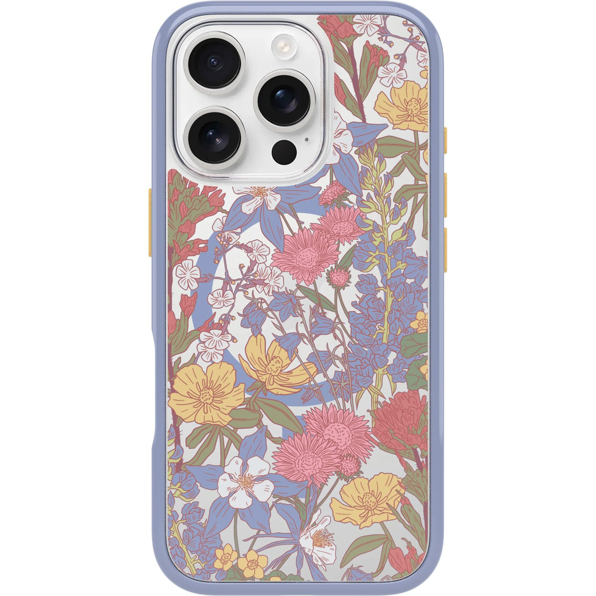 OtterBox iPhone 16 Pro Symmetry Series Clear Case - Floral Romance Blue
