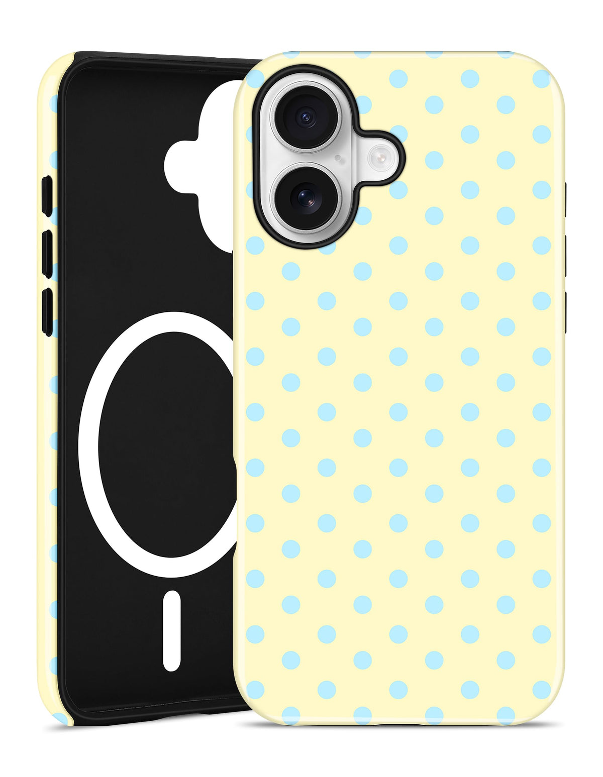 Jusy Magnetic Polka Dot Case for iPhone 16,White