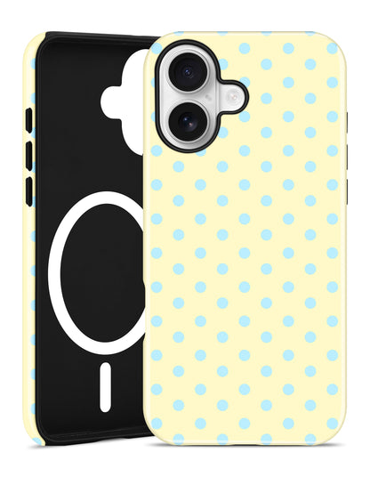 Jusy Magnetic Polka Dot Case for iPhone 16,White