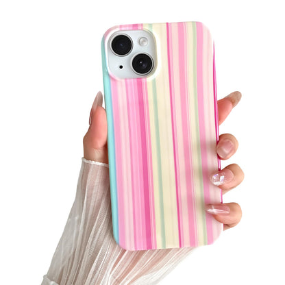 Yeddabox for iPhone 16 Pro Case Cute Striped Phone Case Soft TPU Slim Shockproof Phone Cover for Women Girls, Pink and Yellow