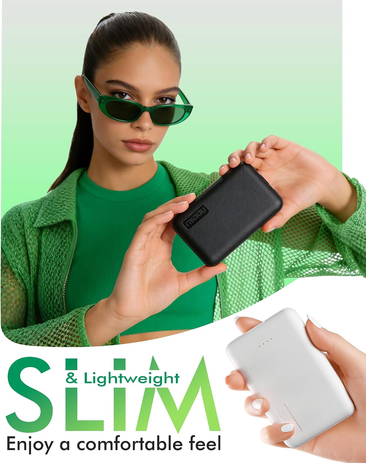 Miady 2-Pack Small Portable Charger 5000mAh Power Bank Travel Battery Pack