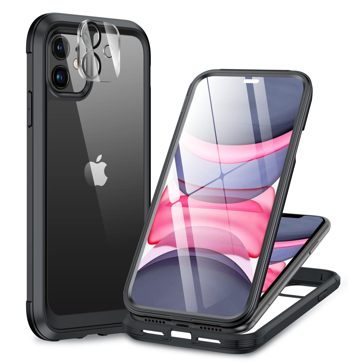Miracase Magnetic for iPhone 15 Pro Max Case 6.7'' [Compatible with Magsafe] Full-Body Drop Proof Bumper Phone Case for iPhone 15 Pro Max with Built-in 9H Tempered Glass Screen Protector,Black