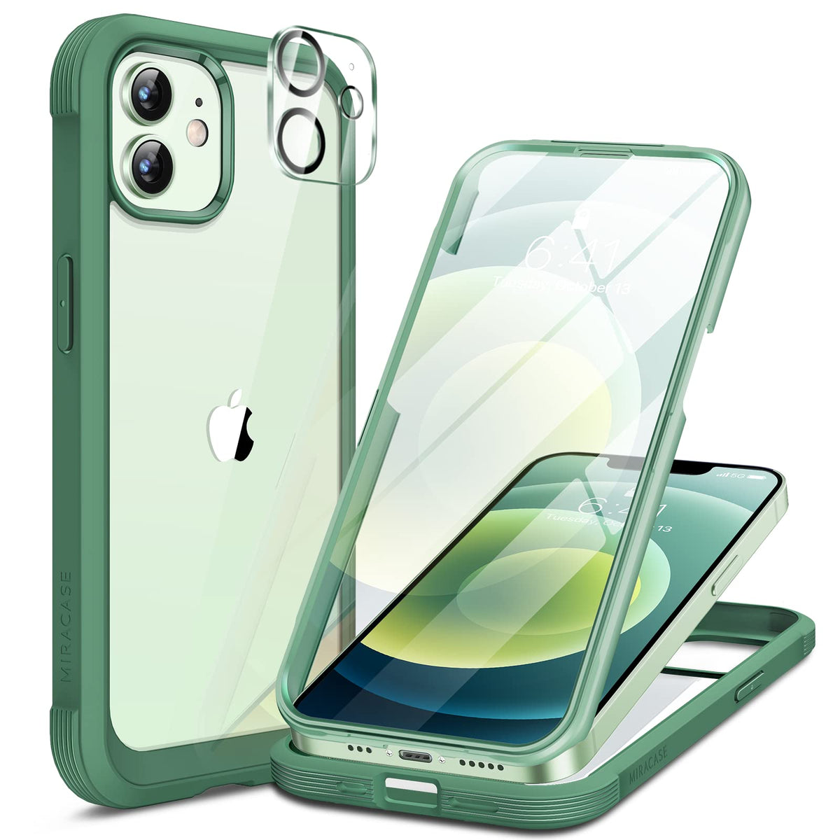 Miracase Magnetic for iPhone 15 Pro Max Case 6.7'' [Compatible with Magsafe] Full-Body Drop Proof Bumper Phone Case for iPhone 15 Pro Max with Built-in 9H Tempered Glass Screen Protector,Black