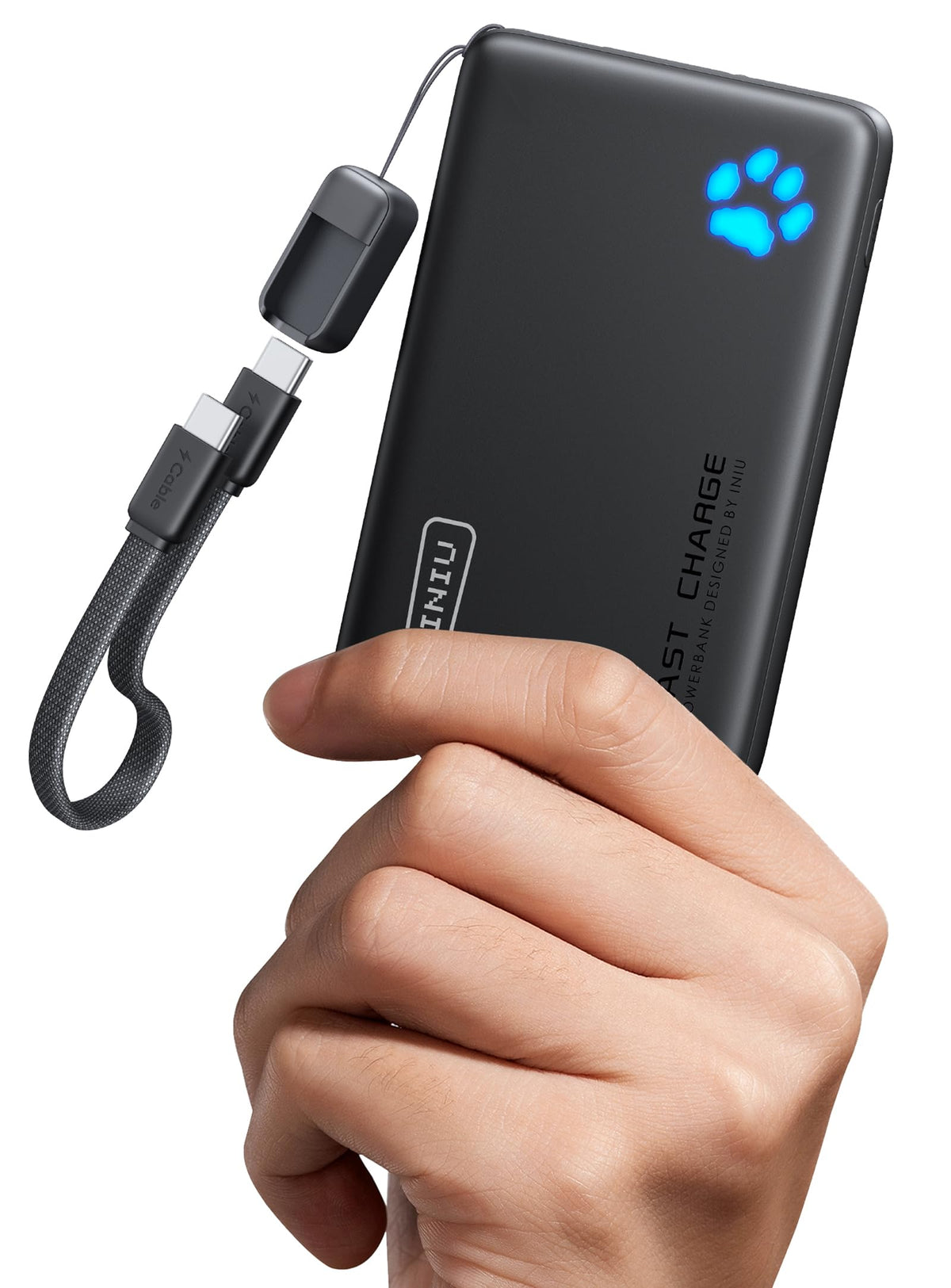 INIU 10000mAh 45W Fast Charging Portable Charger, Smaller Travel Power Bank