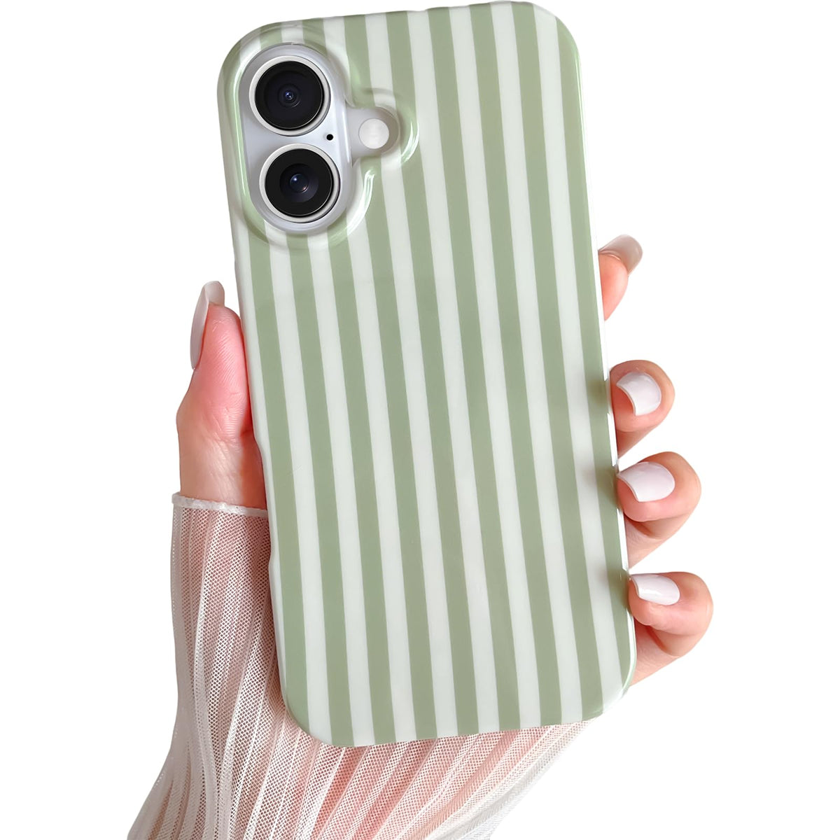 Yeddabox for iPhone 16 Pro Case Cute Striped Phone Case Soft TPU Slim Shockproof Phone Cover for Women Girls, Pink and Yellow