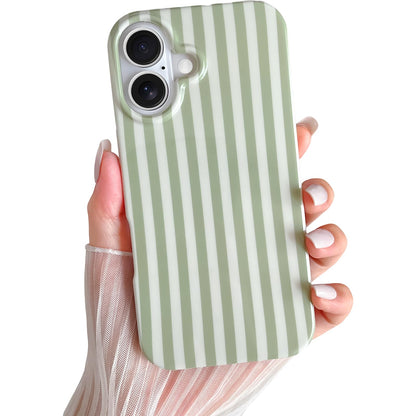 Yeddabox for iPhone 16 Pro Case Cute Striped Phone Case Soft TPU Slim Shockproof Phone Cover for Women Girls, Pink and Yellow