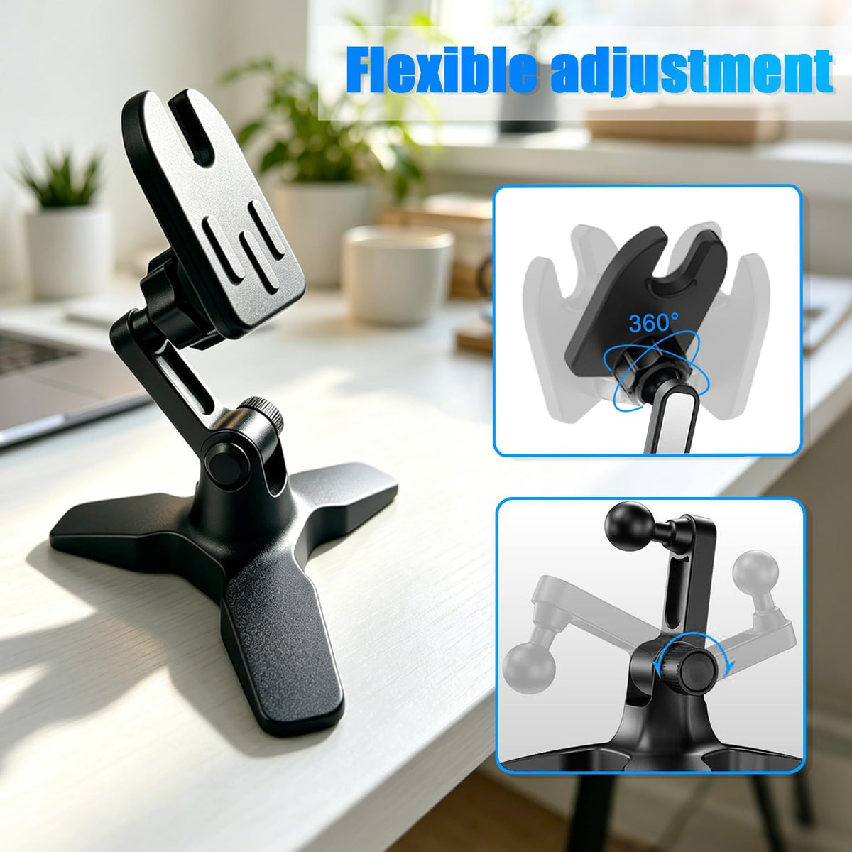 Desk Phone Stand for Popsocket, Adjustable Desk Phone Holder Compatible with Popsocket Mount, Heavy Duty Grip/Socket Phone Stand for Desk for Home/Office, Suitable for all mobile phones with Popsocket
