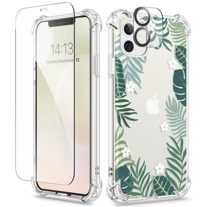 GVIEWIN for iPhone 14 Case Floral, Screen Protector & Camera Lens Protector