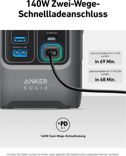 Anker SOLIX C200 DC Portable Power Station, 192Wh, 200W, Outdoor Camping
