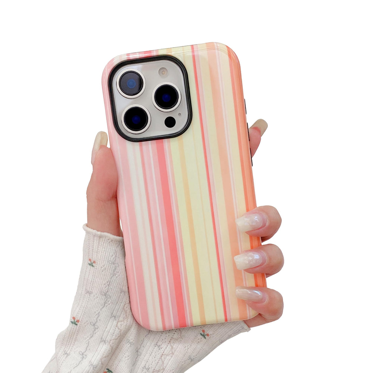 Colorful Striped Pattern Phone Case,for iPhone 15