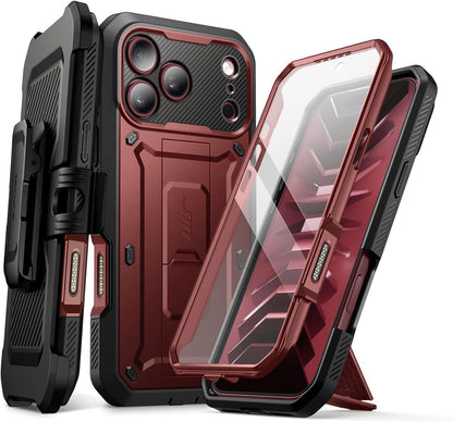 SUPCASE for iPhone 18 Pro Case / 17 Pro Case with Belt Clip, Burgundy