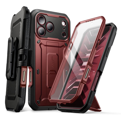 SUPCASE for iPhone 18 Pro Case / 17 Pro Case with Belt Clip, Burgundy