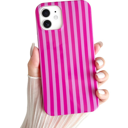 Yeddabox for iPhone 16 Pro Case Cute Striped Phone Case Soft TPU Slim Shockproof Phone Cover for Women Girls, Pink and Yellow